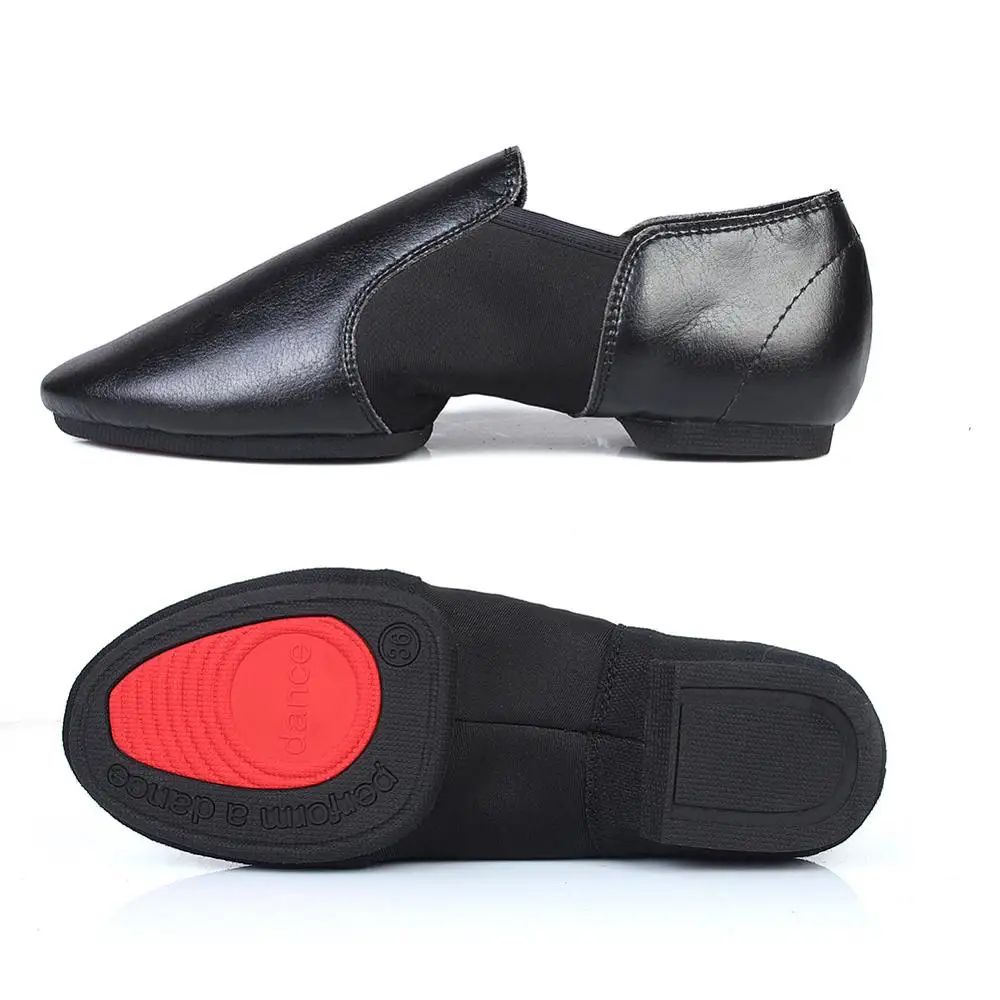 Black1 Rubber sole Джаз, Латинская Сальса, растягивающаяся танцевальная обувь для женщин, джаз, балетные туфли, учительские, Excercise, унисекс, Бальные Танцевальные Туфли, ПУ/холст - Цвет: Black1 Rubber sole
