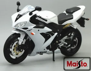 Белая модель мотоциклетного велосипеда MAISTO 1:12 Yamaha YZF R1, новая модель в коробке