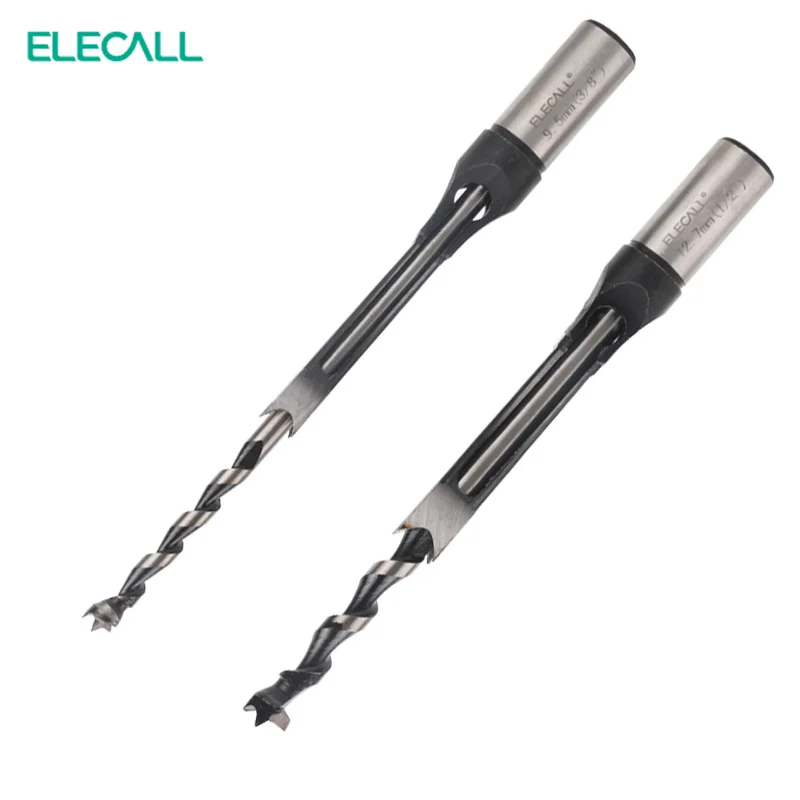 

ELECALL Woodworking Square Hole Bits Drill Mortising Chisel Set Mortiser Drills Bit Set