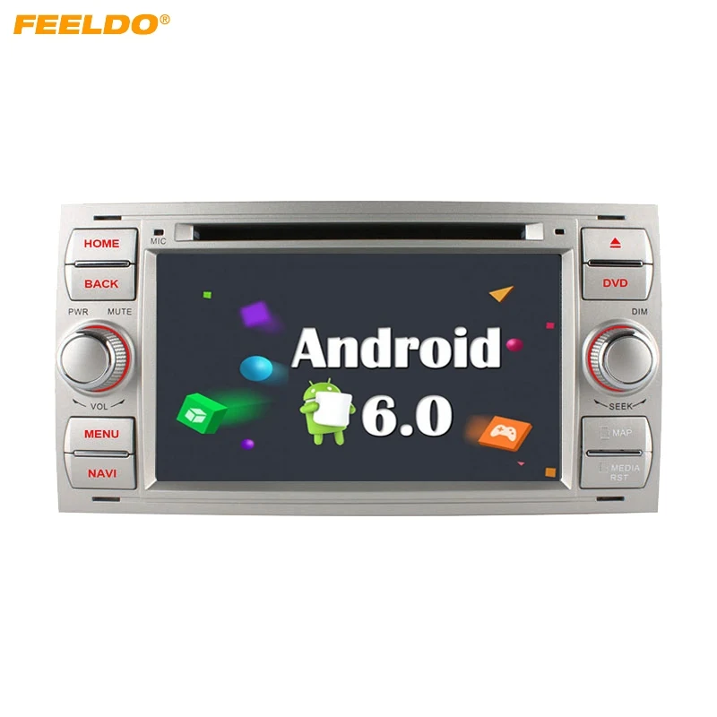 FEELDO 7 дюймов Серебряная панель Android 6 0 Восьмиядерный DDR3 2G/4G LTE автомобильный DVD GPS