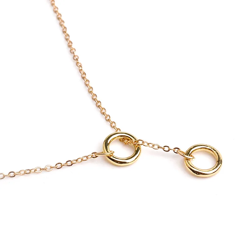 Ожерелье с открытым двойным кольцом простое ожерелье из искусственной кожи