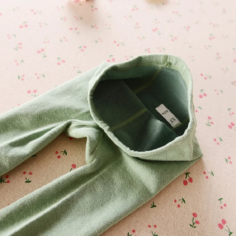 Колготки для маленьких девочек детские леггинсы однотонные ботинки штаны гетры