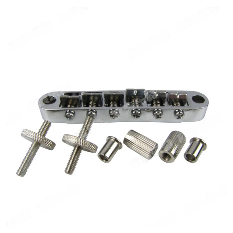 

ZONAEL New Chrome Vintage Guitar Tremolo Electric Guitar Bridge 6 String Steel Saddle Jazz Adjustable Bridge F Hole Hollow Box