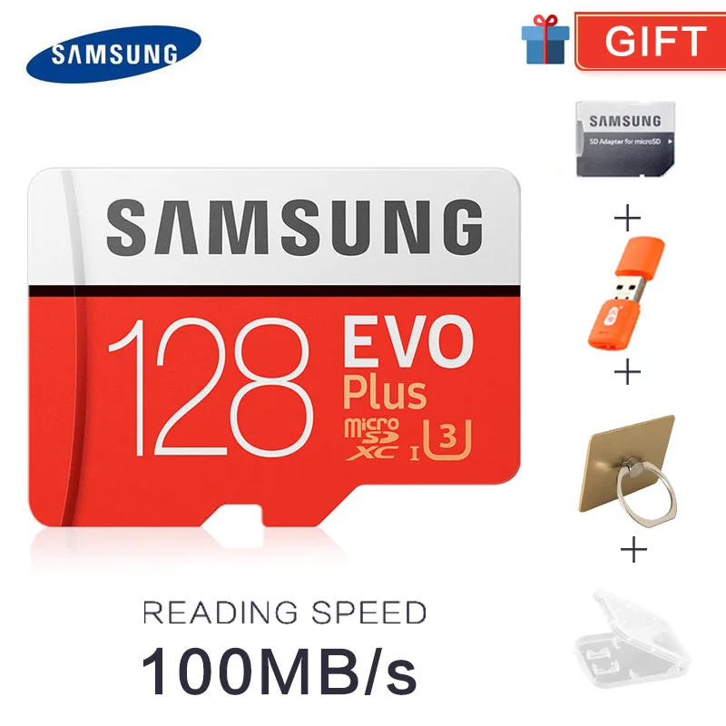 Red128GB FREE GIFT Карта памяти SAMSUNG Micro sd32гб 64 Гб 128 ГБ 256 ГБ 512 г SDHC SDXC класс EVO+ PLUS класс 10 C10 UHS TF SD карты транс флэш Microsd - Емкость: Red128GB FREE GIFT