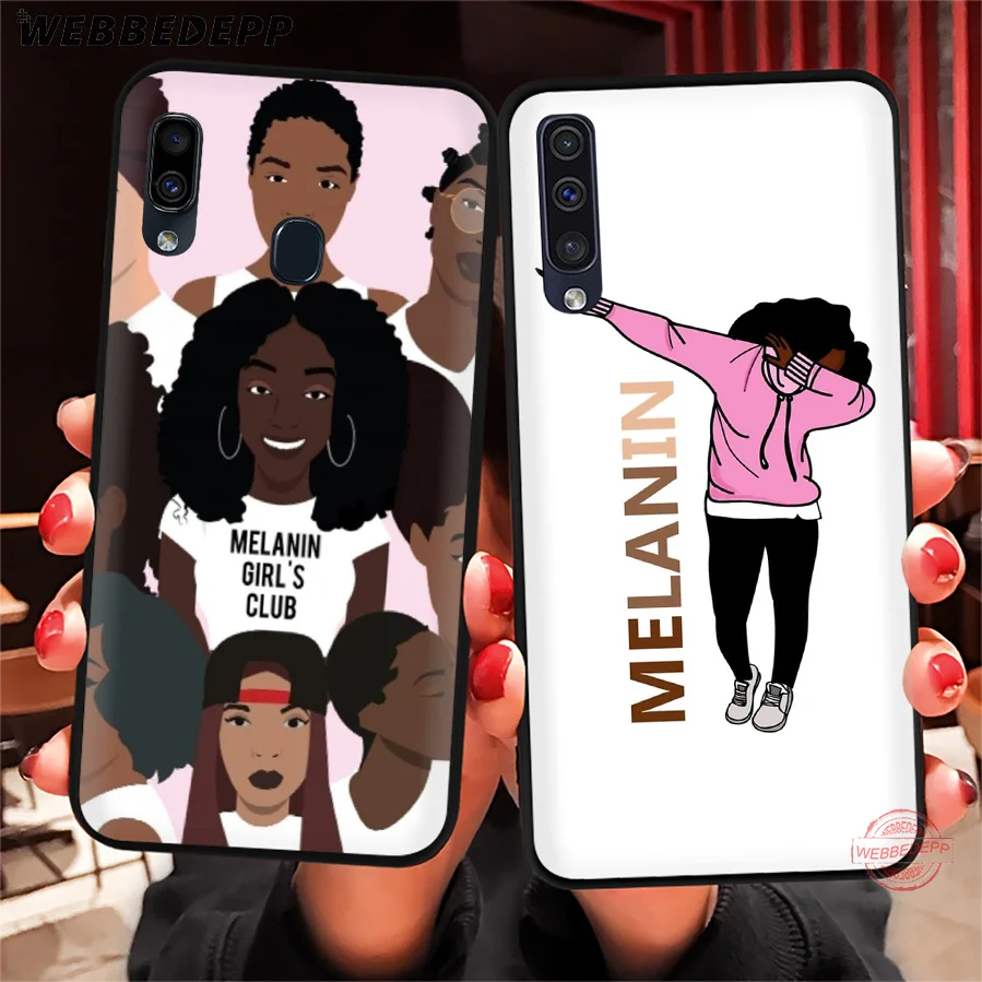 WEBBEDEPP 2bunz Melanin Poppin Aba Black Girl Soft Phone Case for Samsung A50s A40s A30s A20s A10s A60 A70 M10 M20 M30 M40 Cases | Мобильные