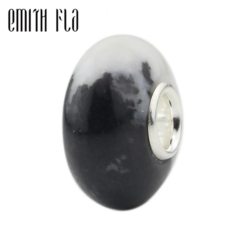 

Fashion Natural Beads Charms With Authentic 925 Sterling Silver Fit European Charm Bracelet Women Beads Silver Jewelry Gifts