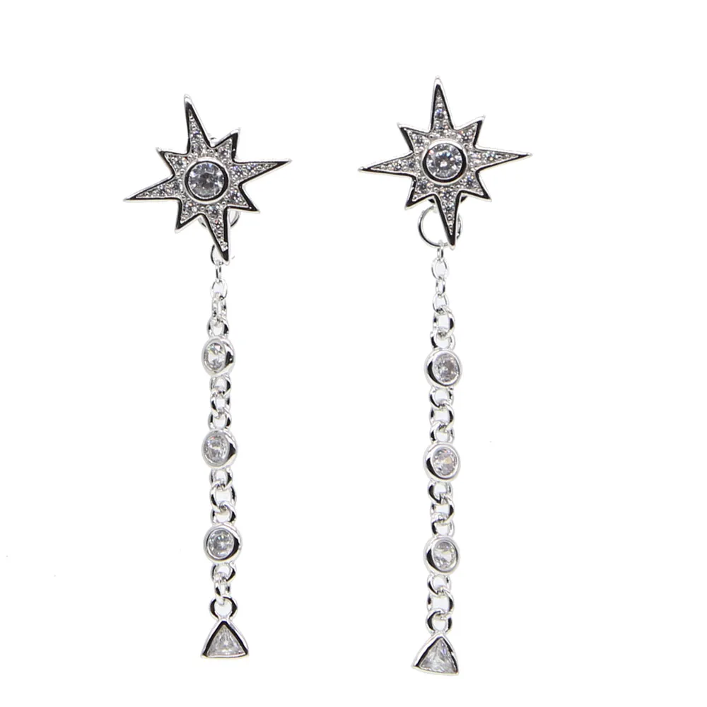 Женские Элегантные серьги valentines с микро покрытием aaa cz sun star очаровательные