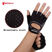 boodun weight lifting dumbbells breathable black gloves fitness sport gym training gloves men gloves anti slip body building