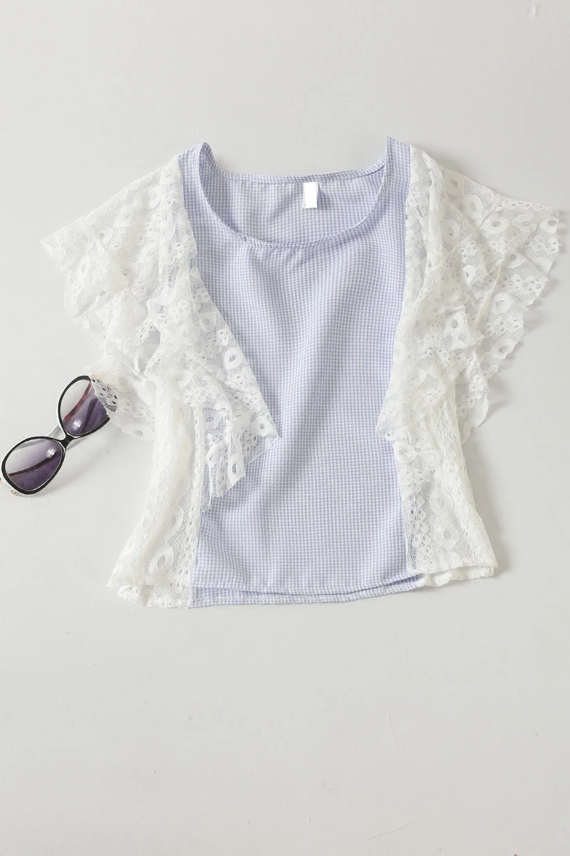 Женская Кружевная футболка Alphalmoda с коротким рукавом пуловеры в стиле преппи