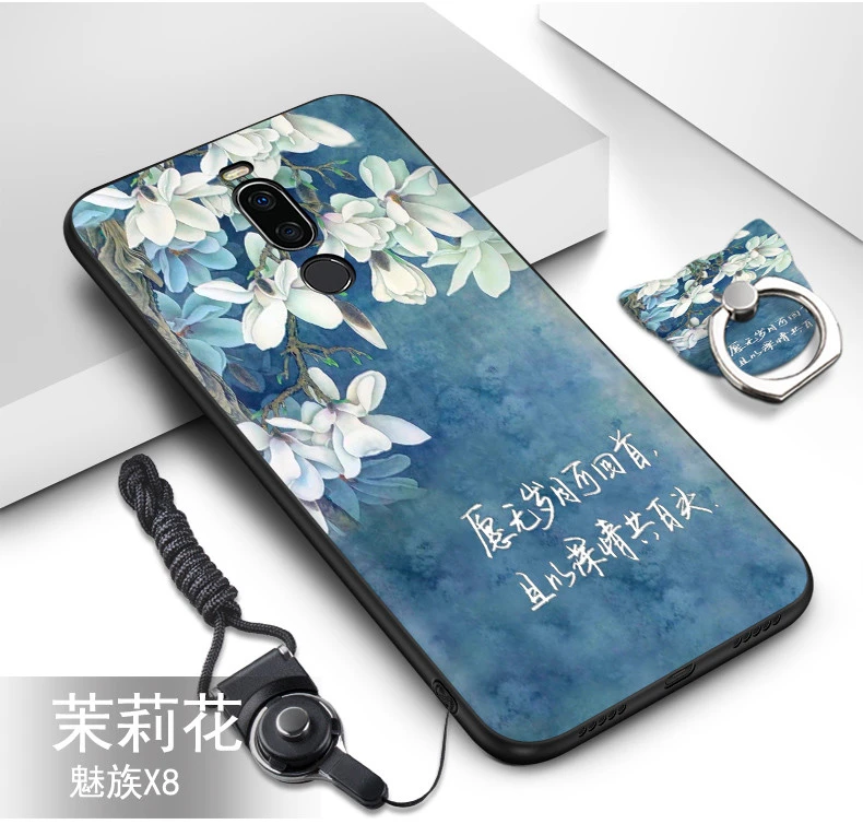 Meizu X8 X 8 чехол, силиконовые, Роскошные, симпатичные, из мягкого ТПУ, чехол+ ремешок с узором, кольцо, задняя крышка для Meizu X8 X 8, чехол, coque fundas