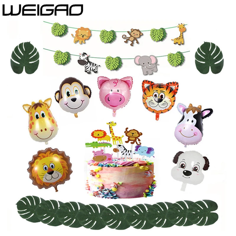 WEIGAO 1 комплект украшения для вечеринки в джунглях воздушные шары из фольги виде