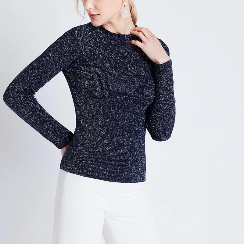 Фото BYGOUBY Blingbling Women Pullover And Sweaters Spring Autumn Shinny Lurex Basic 2019 Korea Style Knit Top Femme Женская одежда BYGOUBY Blingbling Women Pullover And Sweaters Spring Autumn Shinny Lurex Basic 2019 Korea Style Knit Top Femme Женская одежда