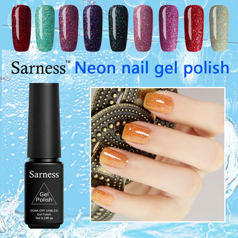 Sarness GelPolish Shimmer Радуга Глазури UV Гель лак Неон гель полу постоянный Лаки Дизайн