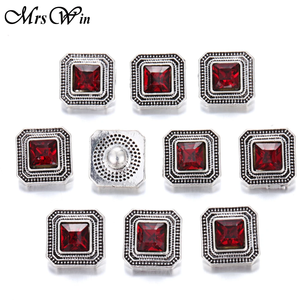 10pcs/lot 12mm Snap Jewelry Lot Vintage Rhinestone Metal Buttons fit DIY Sivler Bracelets Button | Украшения и аксессуары