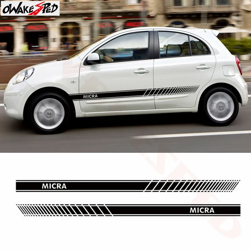 Автомобильный Стайлинг для Nissan Micra наклейка на корпус боковая юбка