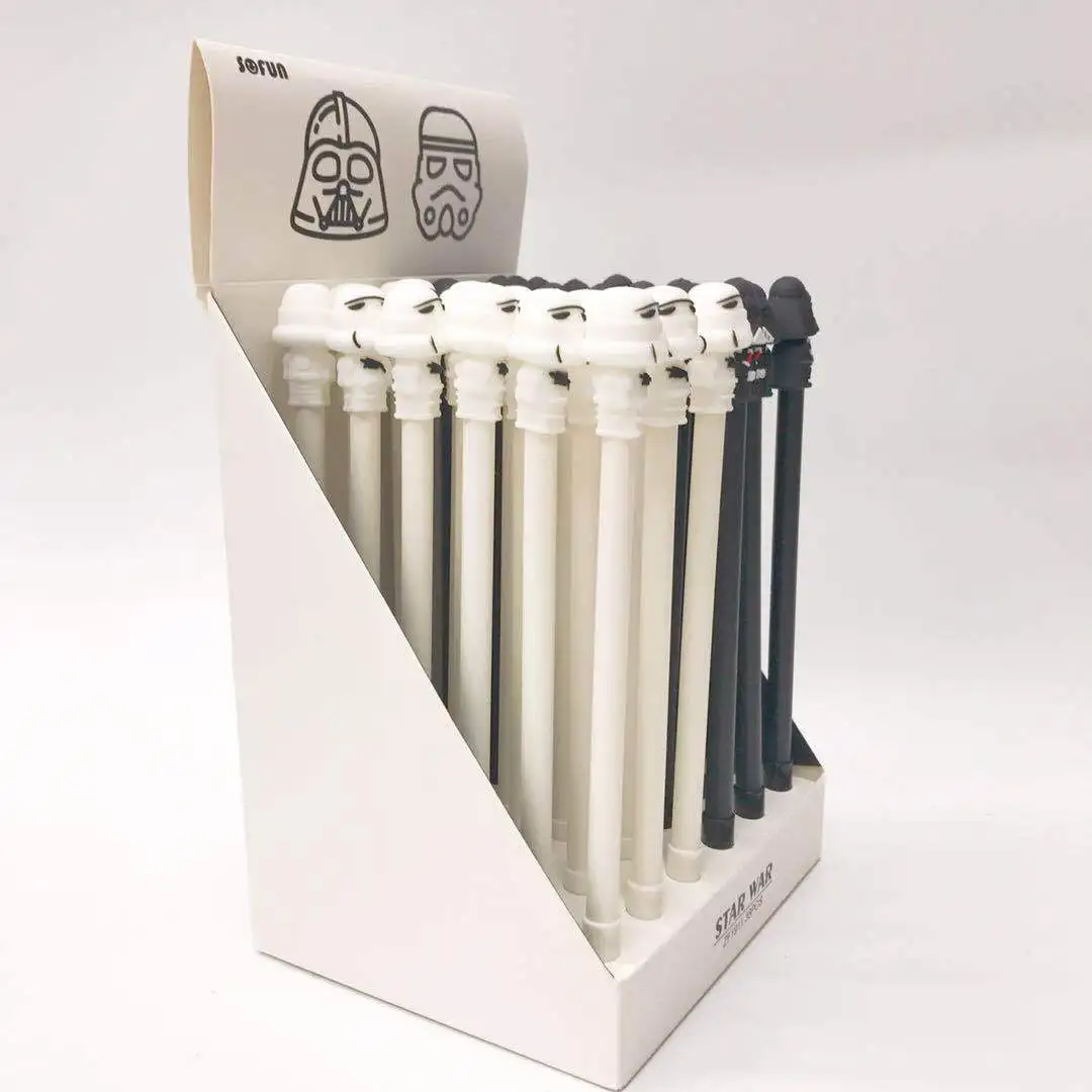 36 ручек-гелевых воинов черного цвета, милые подарки в стиле кавай для письма, милые канцелярские принадлежности для офиса и школы.