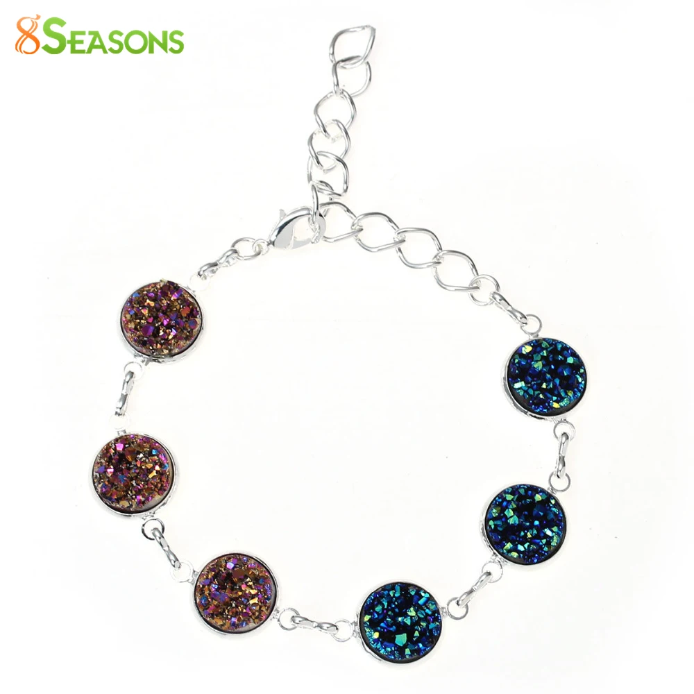 Браслет ручной работы &quotЗвездная ночь&quot 8 сезонов кабошон винтажный браслет с цепочкой 18 см модный