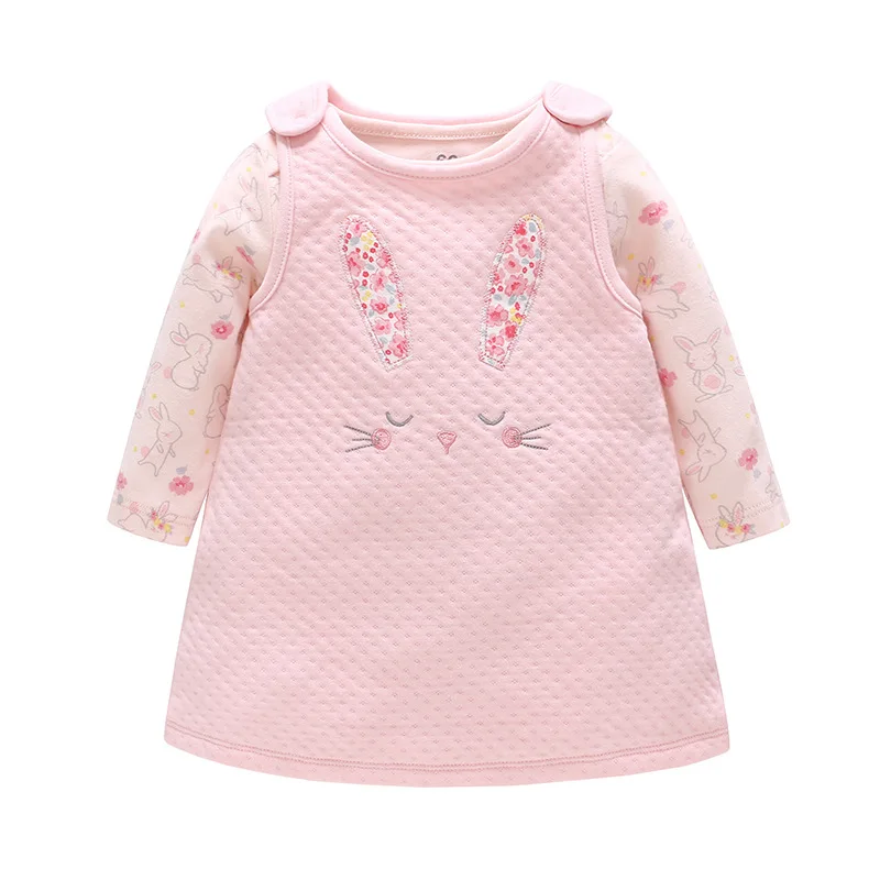 

Vlinder Baby Girl Clothes New Infant Spring Autumn Long Sleeves Pink Cute dress & Bodysuit Snug Baby girl dress 2 pcs set