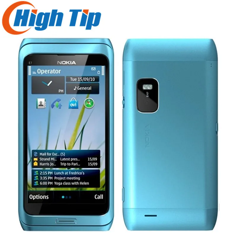 Сотовые телефоны Nokia E7 Wi-Fi камера 8 Мп 4 0 дюйма емкостный экран 3G GPS восстановленная