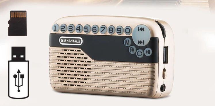 Карманное радио FM мини портативный Перезаряжаемый приемник динамик с поддержкой