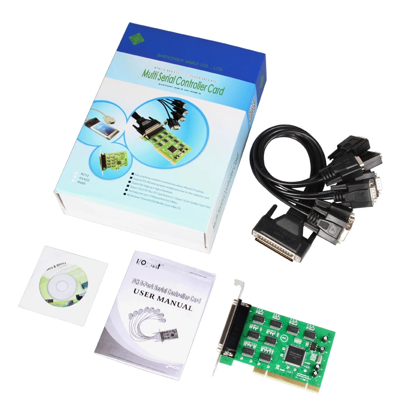 PCI до 8 Порты плата последовательного доступа RS232 адаптер DB9 COM и разъёмы SYSBASE 1058