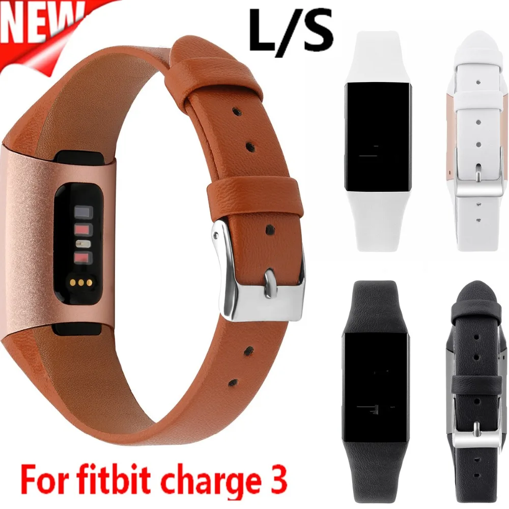 Ремешок COMLYO из натуральной кожи для Fitbit Charge 3 сменный Браслет смарт часов