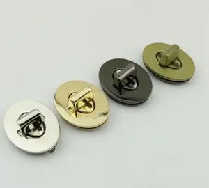 (10 шт.лот) оптовая продажа с фабрики роскошные сумки Овальный металлический декоративный Поворотный замок Пряжка Аппаратные аксессуары