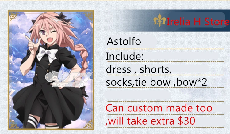 Fate/Apocrypha Cosplay Astolfo Косплей Костюм эпилога событие официальное платье canonic Форма