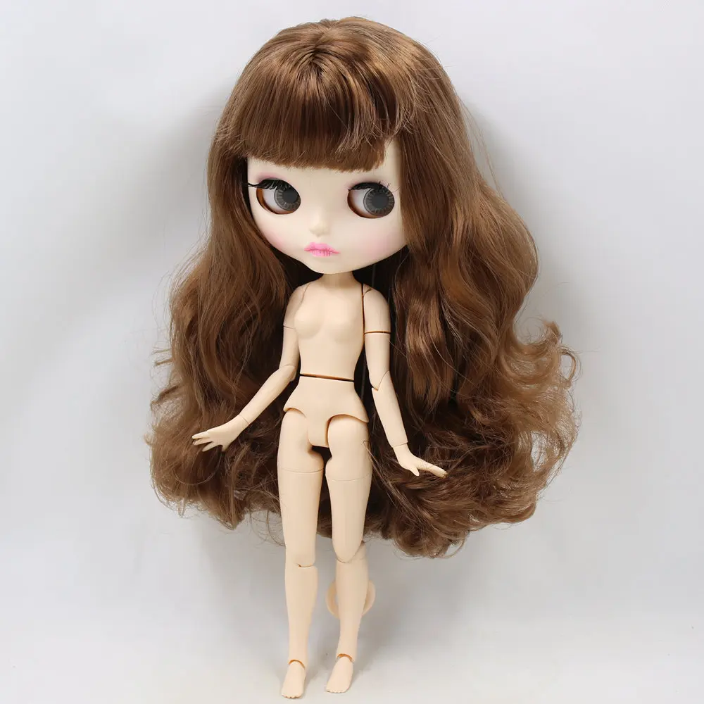 ICY Nude Blyth кукла для серии No. BL9158 коричневый волос резные губы матовое лицо шарнир