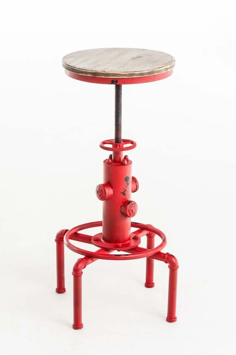 Red Metal Industrial Bar Stool Chair Kitchen Dining Barstool Footrest Swivel Pinewood Top Height Adjustable | Дом и сад