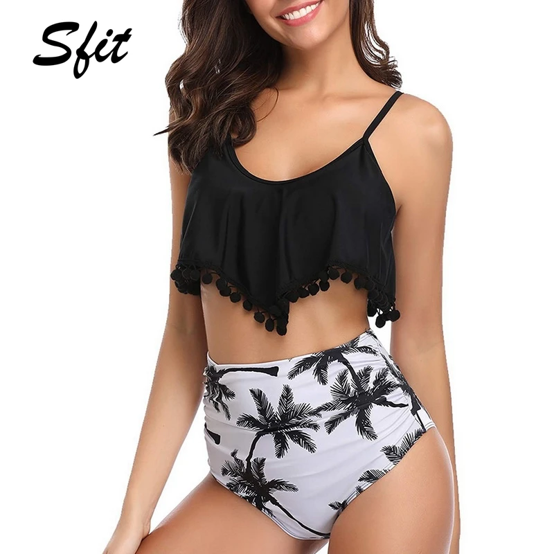 Женский комплект бикини с высокой оборкой Sfit из двух предметов отделка