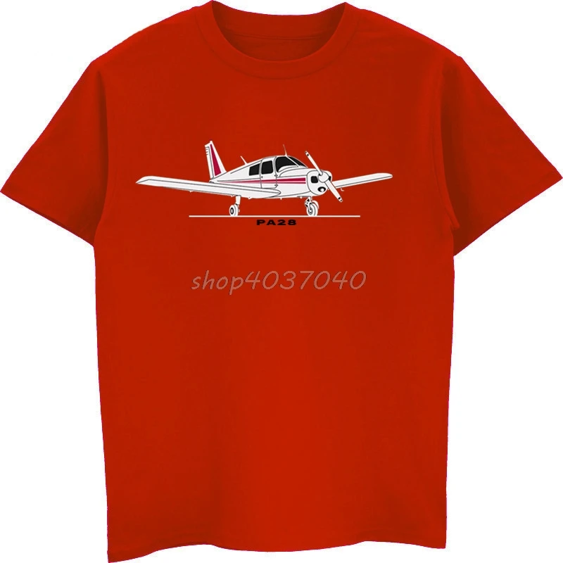 Летняя футболка Aeroclassic PPL Pilot Piper PA28 с принтом самолета Мужская хлопковая коротким