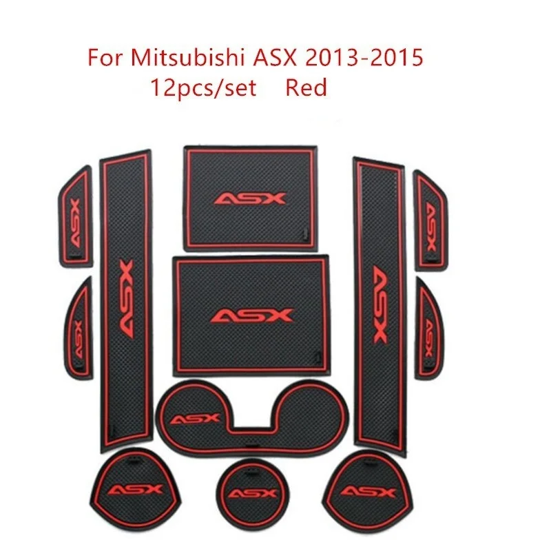 12 шт. для Mitsubishi ASX 2013 до 2015 прорези ворот резиновая накладка интерьера автомобиля