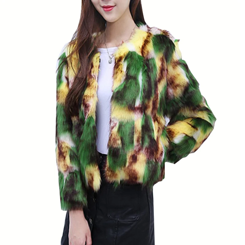 GOPLUS/роскошное пальто с искусственным мехом Женская куртка длинными рукавами