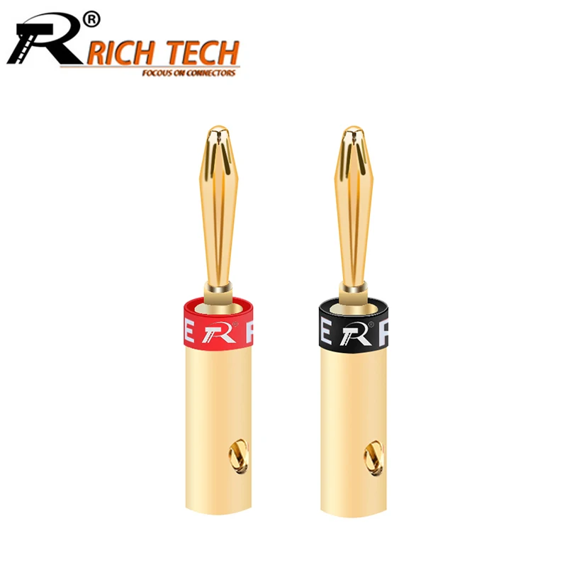 10 шт./лот 24 к позолоченные HIFI банановые вилки высокое качество Банан Мужской