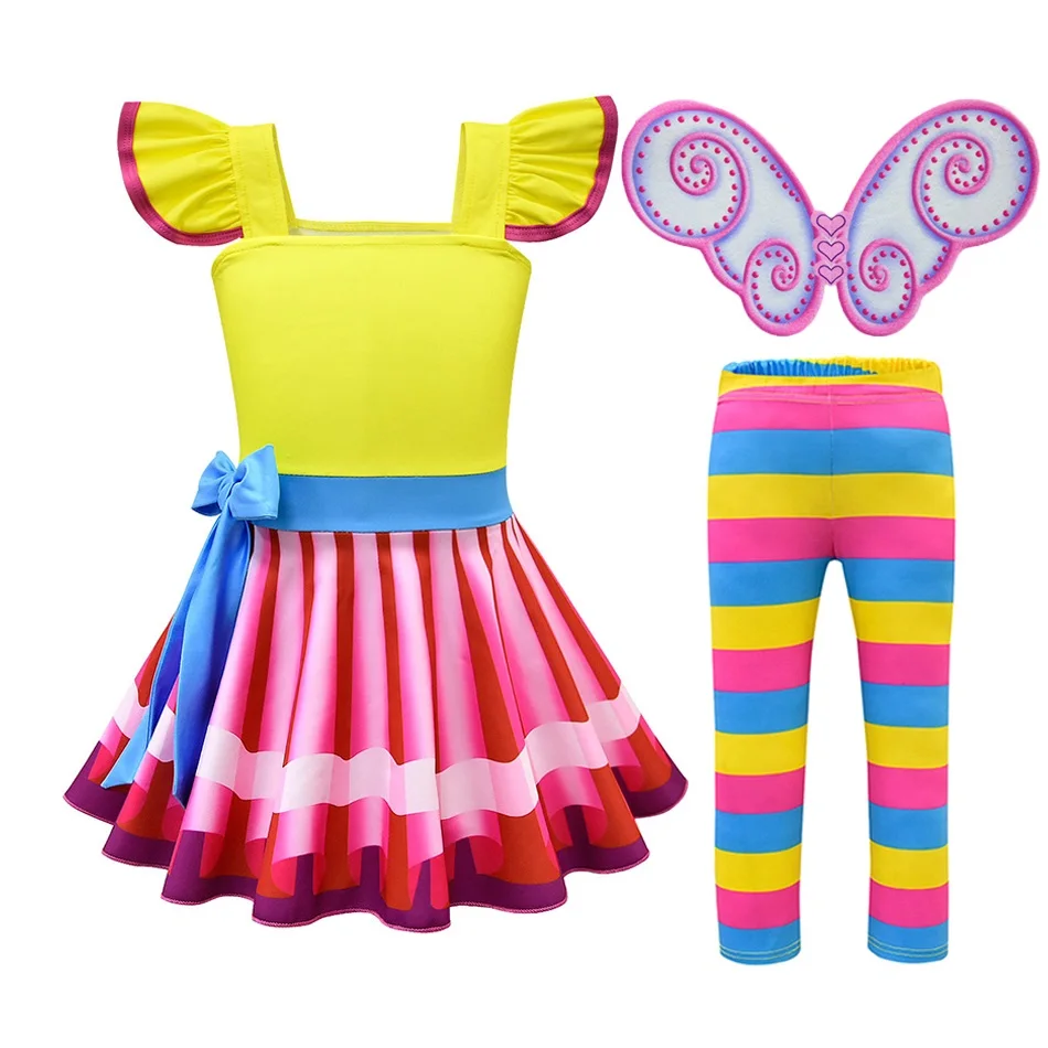 Summer Nancy Costume for Girls Ruffles Swing Flared Mini Dress with Bow Children Fancy Up Birthday Party Outfit Clothes | Детская одежда