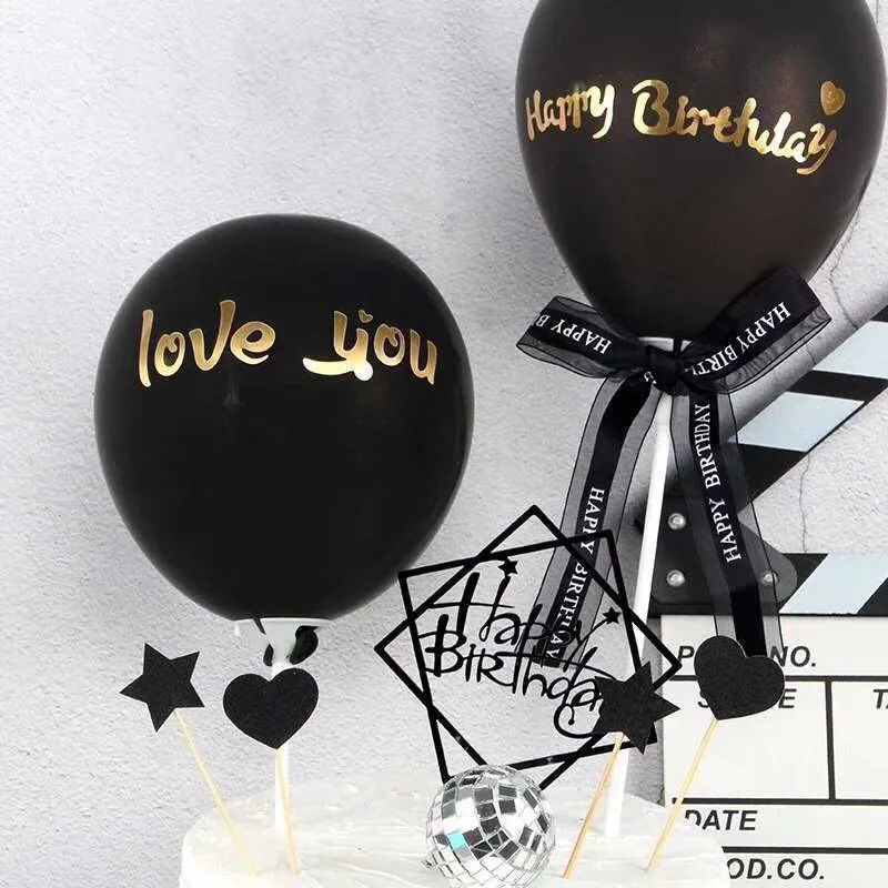 Globos цвет пастельный черный воздушный шар торт украшение ins ветряной с каменным