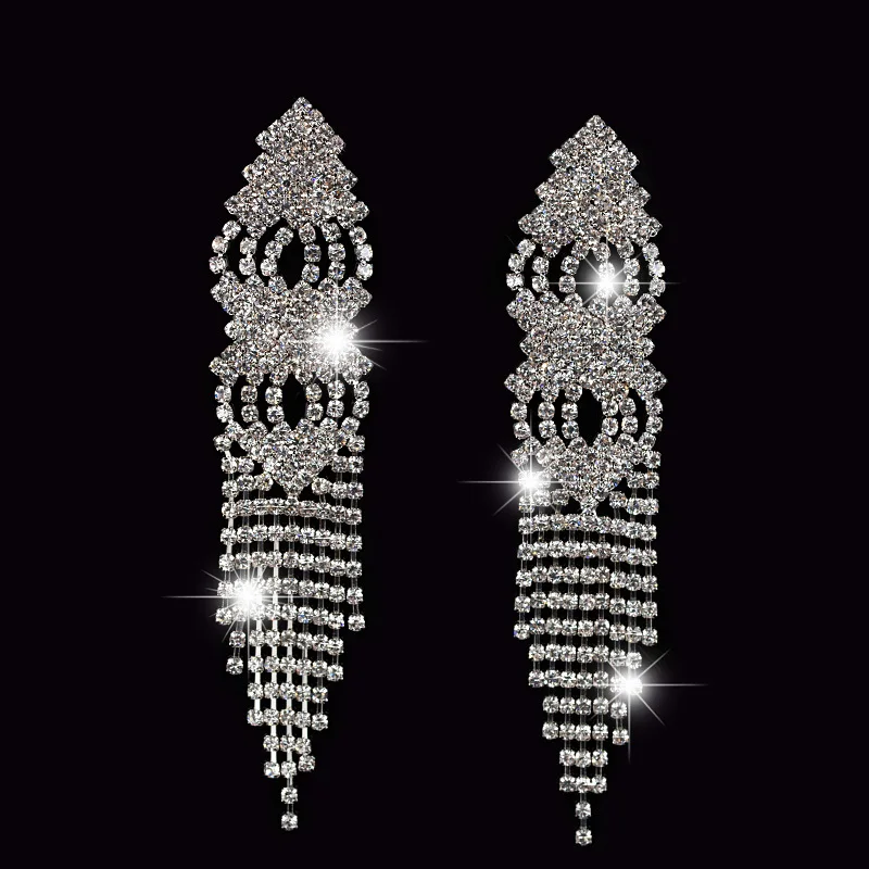Модные новые серьги-подвески с серебряным покрытием для женщин Свадебные