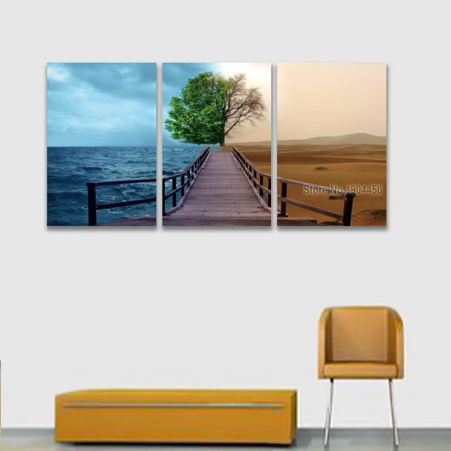 3 панели холст настенные художественные принты сезон пейзаж Картина модульная