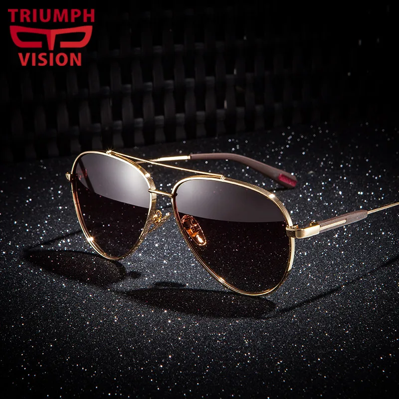

TRIUMPH VISION Gradient Polarized Sunglasses Men Women Brand Designer New Oculos Shades Male Fashion Brown Sun Glasses
