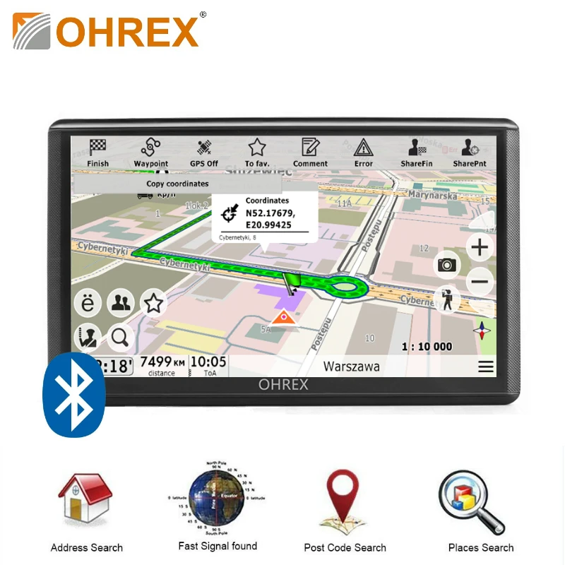 OHREX 740 P 7 дюймов Bluetooth емкостный экран грузовик автомобильный навигатор HD GPS 256 м ram