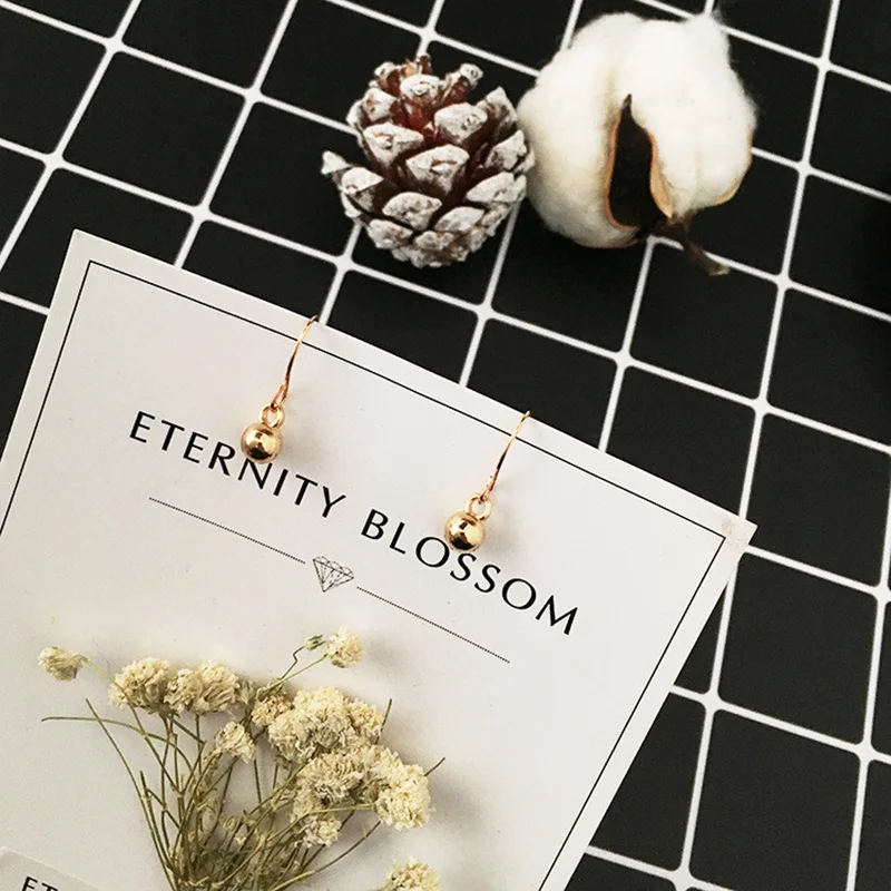 WTLTC трендовые крошечные сережки шарики для женщин мини Висячие бусины серьги