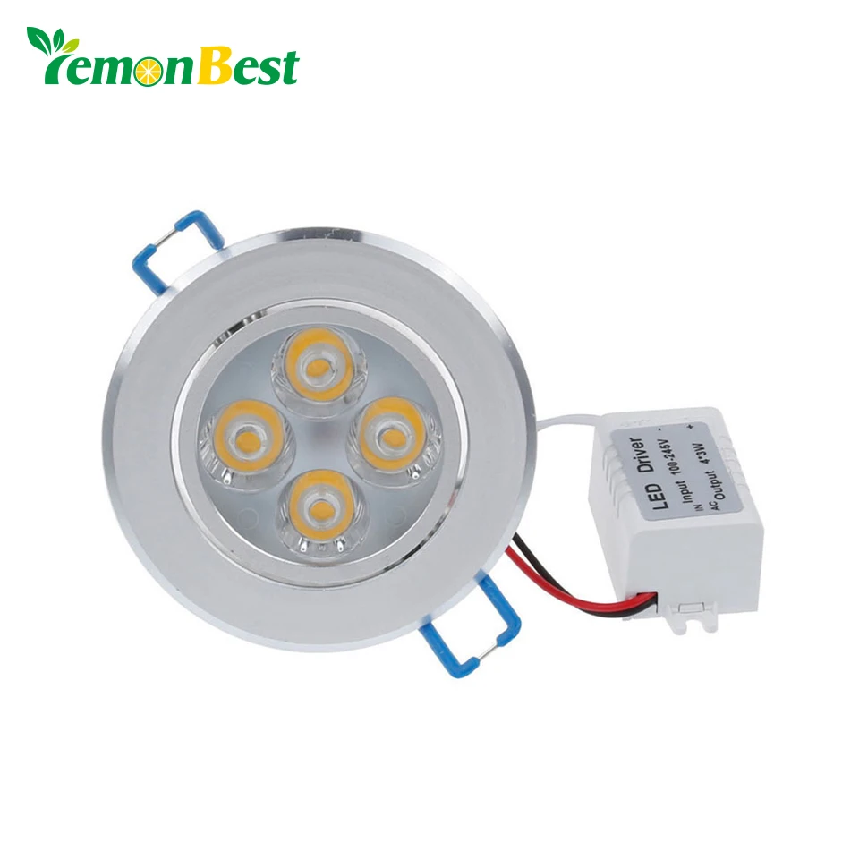 LemonBest 4*3 Вт 12 светодиодный потолочный Точечный светильник для помещений AC 85-265 в