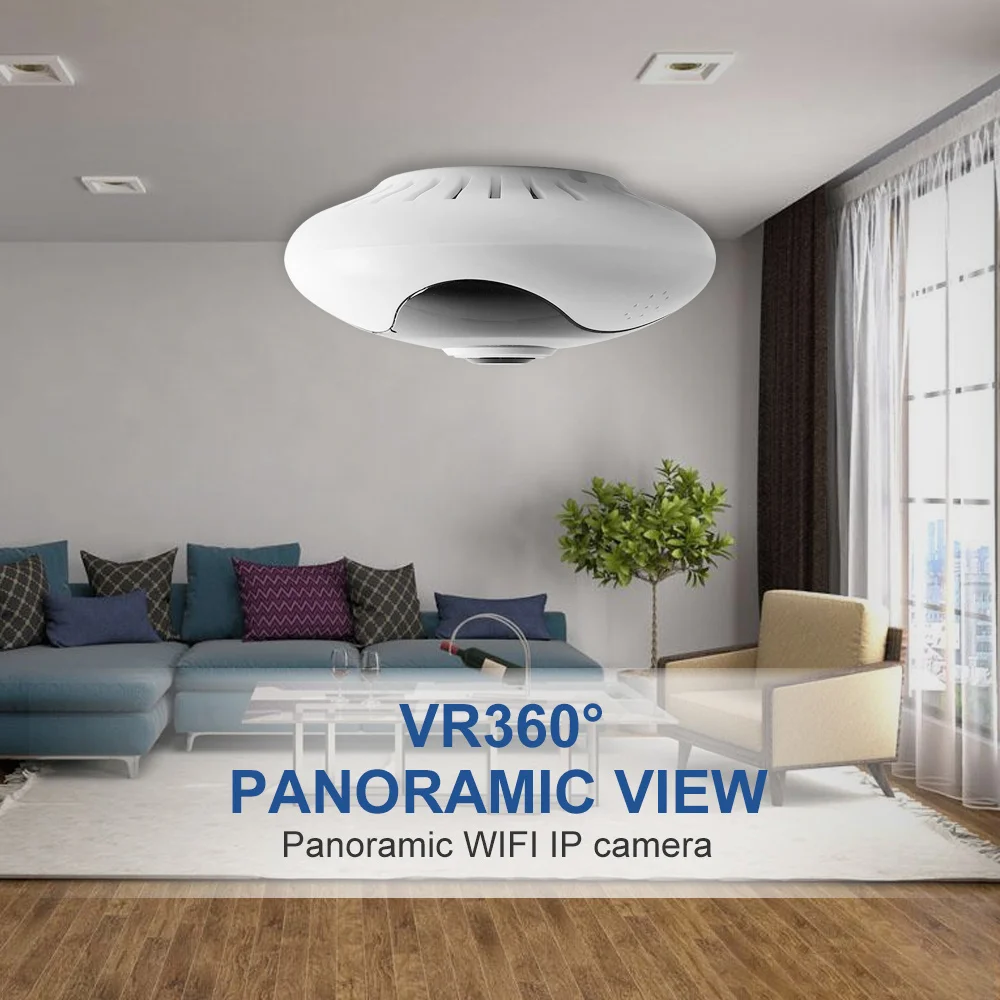 Рыбий глаз VR 360 градусов панорамная камера HD 960P беспроводная Wifi ip домашняя