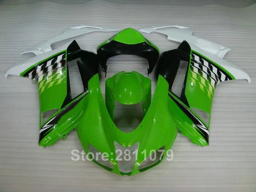 

Комплект пластиковых обтекателей для кузова для Kawasaki Ninja ZX6R 07 08, комплект обтекателей зеленого, белого, черного цвета ZX6R 2007 2008 WT27