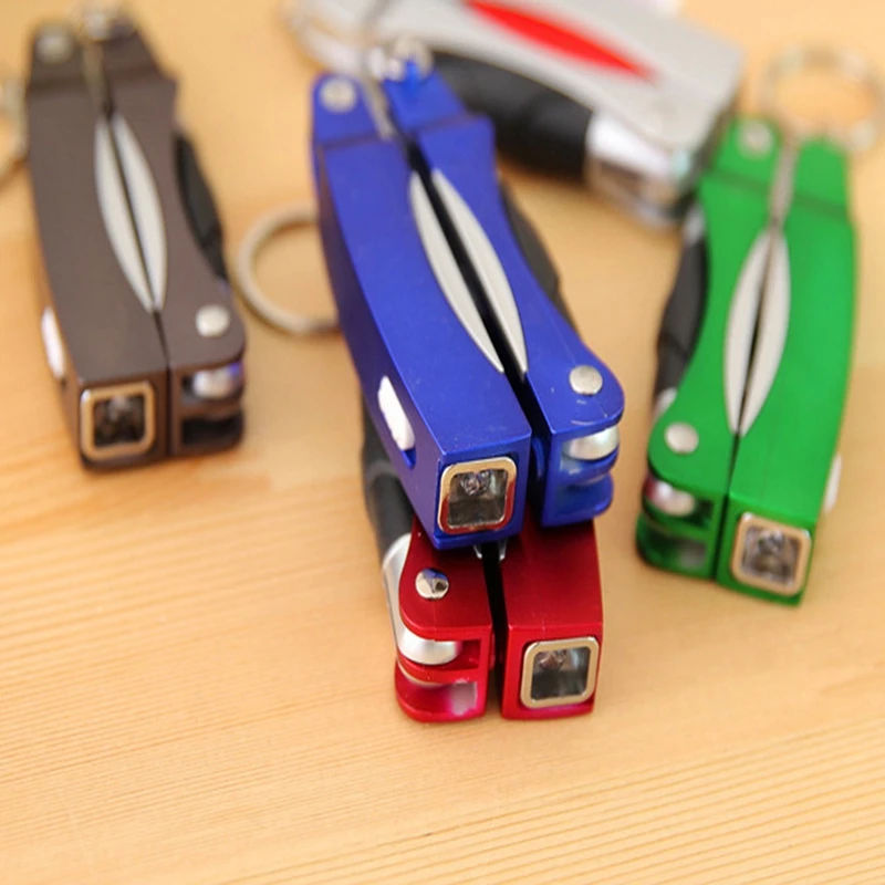 50pcs/lot Mini Keychain Led flashlight Scissors cutter with ballpoint pen Protable Keyring Key chain torch ballpen | Освещение