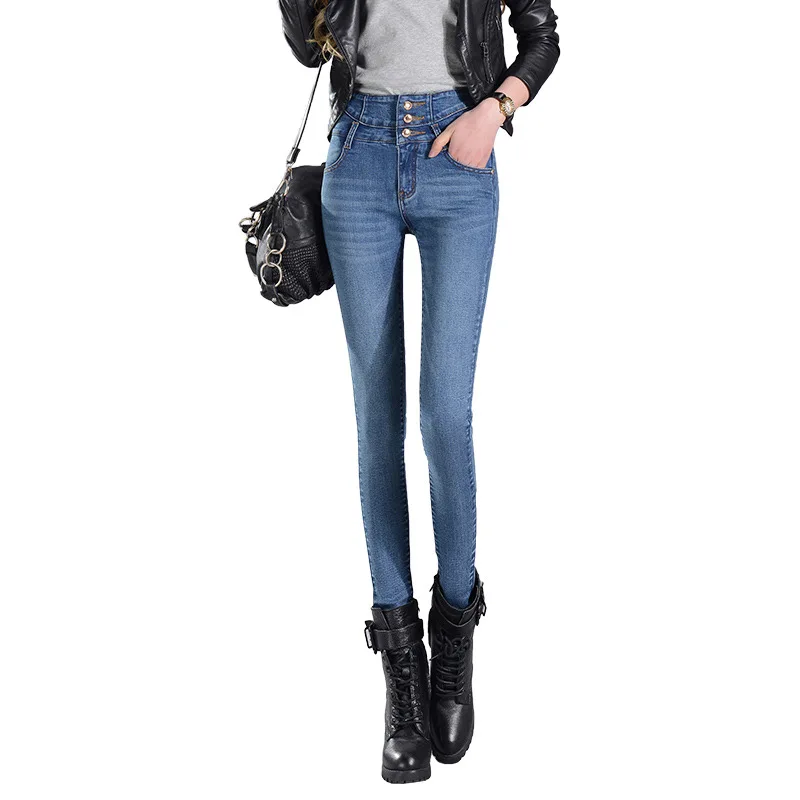 2019 Весна Новый стиль корейский высокая Талия двубортный деним школьницы