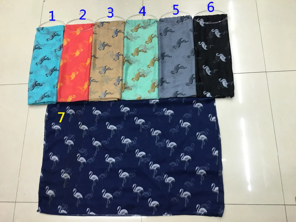 2016 Модный женский шарф с рисунком фламинго страусиный рисунок искусственный