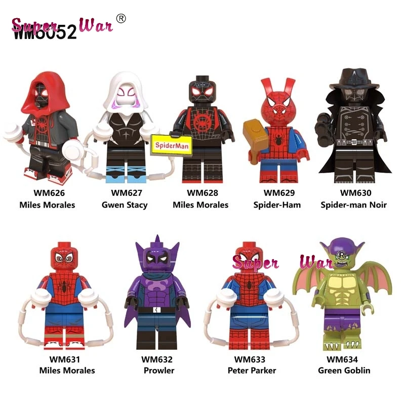 1 компл. Marvel Comics Series 10 Мстители Тор Железный человек паук Человек Халк Дэдпул строительные блоки игрушки для детей - Цвет: WM626-634