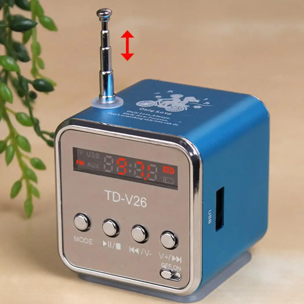 TD-V26 мини-динамик портативный Micro SD TF usb-флеш-накопитель музыкальный усилитель
